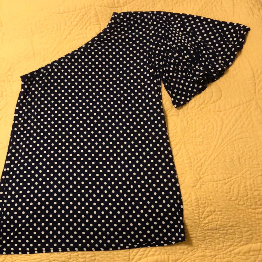 Sweet Journey, Small ladies one shoulder top. Machine wash, hang or line dry.